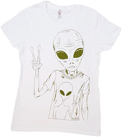 Womens Tshirt - Regular Fit Ladies Tee - Space Alien - Short Sleeve S M L XL 2XL
