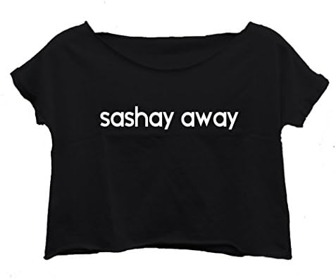 Lockeroom7 Women's Sashay Away T-Shirt Crop Tee Shirt (Black)