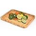 Bamber Large Size Bamboo Serving Tray, Rectangular, 15.5 x 11.8 x 0.8 Inches