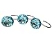 Set of 12 Rhinestone Decoration Stainless Steel Ring Shower Curtain Hook Multi Color Options Crystal Design Shower Curtain Hooks Hangers (Lake Green)