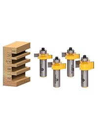 yonico 14481 4 Bit Slotting Grooving Router Bit Set, 1 2 Pulgadas Vástago