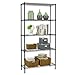 5 Shelf Wire Shelving Unit Garage NSF Wire Shelf Metal Large Storage Shelves Heavy Duty Height Adjustable Utility Commercial Grade Steel Layer Shelf Rack Organizer 1250 LBS Capacity -14x36x72,Black