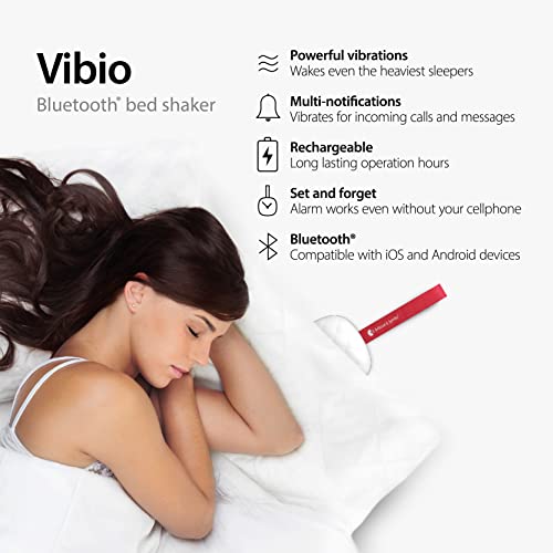 Bellman & Symfon Vibio Bluetooth Wireless Bed Shaker Wake Up Alarms, Vibrating Alarm Clock for