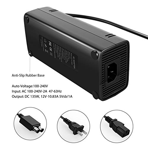 image for YCCTEAM Xbox 360 Slim Power Supply, AC Adapter Power Supply Charger Co