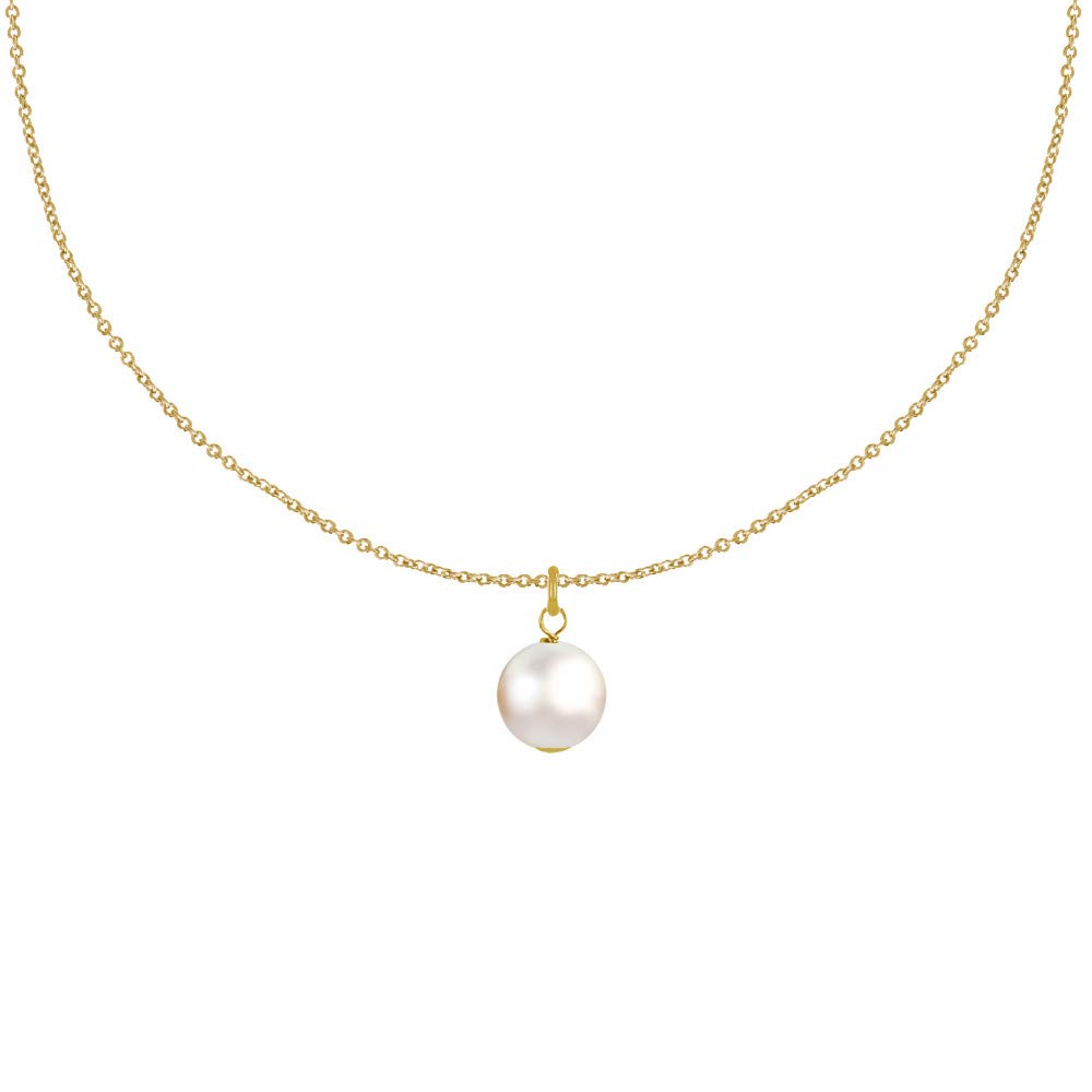 LES POULETTES BIJOUX - Gold Plated Necklace Cultured Pearl Pendant - White