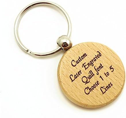 Innovative Surface ArtCustom Engraved Circle Key Chain - Key Ring - Front & Back Engraved - Personalized (Bamboo)