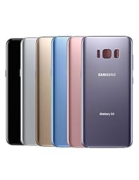 cell4less parte posterior cubierta de vidrio puerta trasera de batería w preinstalado calcomanía de repuesto compatible para Samsung Galaxy S8 OEM todos los modelos G950 todos carriers- 2 Logo OEM repuesto (Arctic Silver)