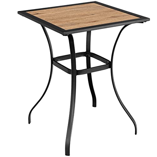 Giantex Patio Bar Table Outdoor Square Bistro Bar High Table All Weather Patio…