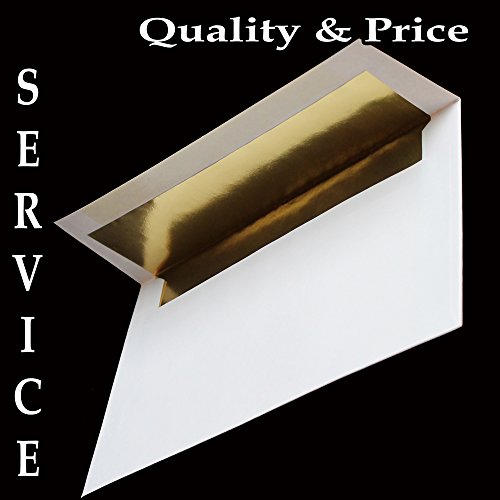 Gold Foil-Lined 70lb. White A7 (5-1/4 x 7-1/4) Envelopes 25 Boxed for 5" X 7" Weddings Invitations Announcements from The Envelope Gallery