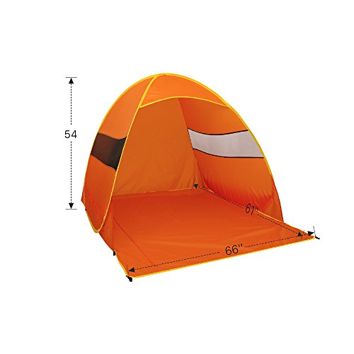 FiveJoy Instant Pop Up Beach Shade Tent with UV Protection - Easy Setup and Transport - Must Have Sun Shelter for Families with Babies and Toddlers - Great for Picnics, Barbecues, Open-Air Concerts …