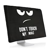 kwmobile Monitor Cover for Apple iMac 27" / iMac Pro 27" - Dust Cover PC Monitor Case Screen Display Protector - Don't Touch My Mac White/Black