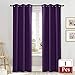 NICETOWN Energy Saving Blackout Darkening Drape, Triple Weave Home Decoration Thermal Insulated Solid Ring Top Blackout Curtain/Drape for Bedroom(1 Panel, 42 x 84 inch, Royal Purple)