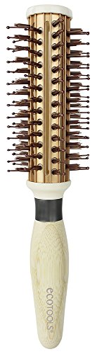 Ecotools Aluminum Round Hairbrush, Small, Faster Styling for Short-Medium Hair with Open Barrel Technology; Thermal Ribs Help Reduce Breakage; 0.19 Ounce