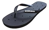 Shower Shoez Men's Antimicrobial Non-Slip Pool Dorm Water Sandals Flip Flops (Large 10/11, Black)