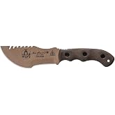 TOPS Knives Tom Brown Tracker #2 Full Tang Fixed Blade- Coyote Tan Coating Blade Finish- Coyote Tan Kydex w/Rotating Spring Steel Clip