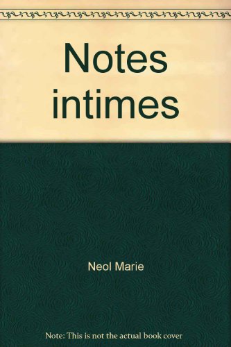 Notes intimes by Marie Noël (Hardcover)