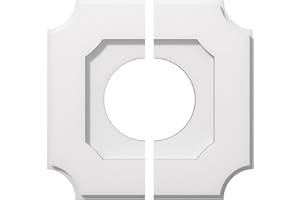 Ekena Millwork CMP12LE2-05000 Locke Architectural Grade PVC Contemporary, Two Piece Urethane Ceiling Medallions 12"OD x 5"ID x 7"C x 1"P