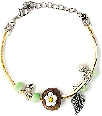 Furry Ears Ceramic Floral Bracelet (Yellow)