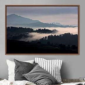 signwin Framed Canvas Wall Art Foggy Mountains Aerial...