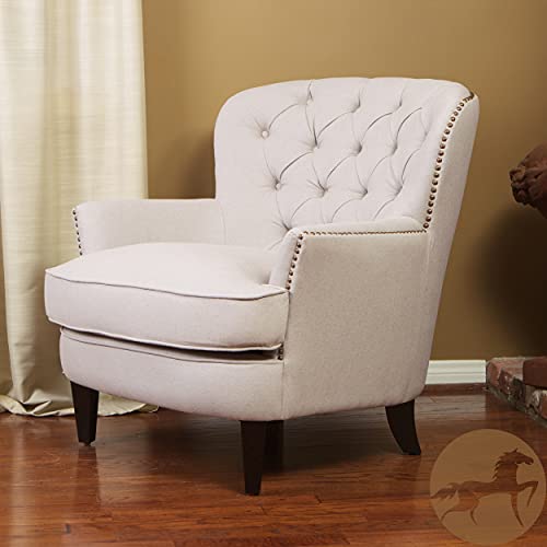 Christopher Knight Home Tafton Tufted Fabric Club Chair, Natural