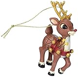 Enesco Gold Accent Jim Shore Rudolph Ornament, 3.25 Inches