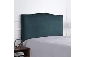 CAMZ Velvet Bed Headboard Cover for Queen King Full Size, Stretch Headboard Slipcover Soft Dustproof Protector Cover Bed Head Cover for Bedroom (Green,Full Headboard Length 43-55in)