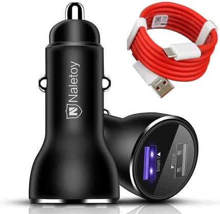 OnePlus Dash Car Charger One Plus 6T/6/5T/5/3T/3 Car Charger Dash Charger USB Quick Charge Data Cable Power Charger for Oneplus 6T / 6 / 5T / 5 / 3T / 3 (Black)