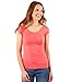 zhAjh Womens Basic Cotton Spandex Scoopneck Cap Sleeve Tee T Shirt