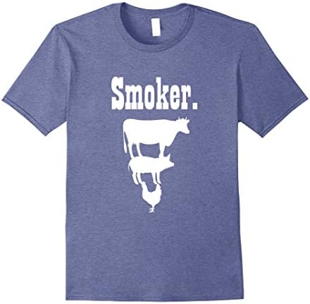 Mens Smoker BBQ Shirt - Funny Barbeque Grilling T-Shirt 2XL Heather Blue