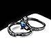 2PCS one set Black Gold Plated White Zirconia Created Blue Sapphire Heart Cut Bridal Crown Irish Claddagh Ring