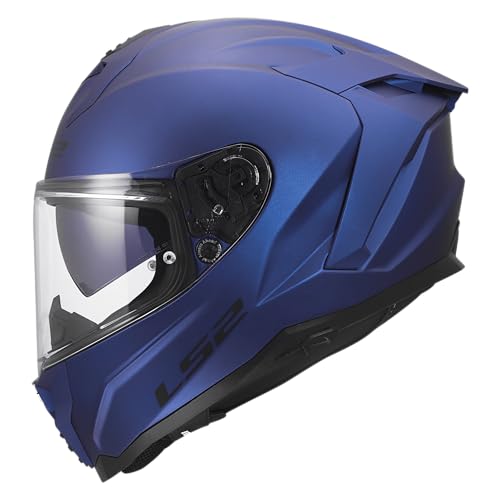 LS2, Challenger II Solid Motorcycle Helmet Navy Blue, S