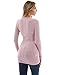 PattyBoutik Women V Neck Ribbed Tunic Knit Top (Pink Medium)