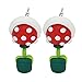 Joly Pure Silver Flower Studs Super Mario Piranha Handcrafted Polymer Clay Earrings 1 Pair