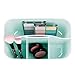 mDesign Plastic Makeup Storage Organizer Caddy Tote - Divided Basket Bin, Handle for Bathroom - Holds Eyeshadow Palettes, Nail Polish, Makeup Brushes, Blush, Shower Essentials - Small, 2 Pack - Mint