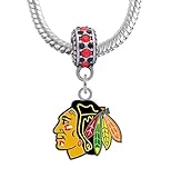 Chicago Blackhawks Logo Charm Fits European Style Large Hole Bead Bracelets