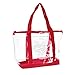 DALIX Clear Shopping Bag Security Work Tote Shoulder Bag Womens Handbag in Red