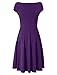 A Line Dress,Bebonnie Women's 1950s Cap Sleeve Swing Vintage Party Dresses Violet Medium
