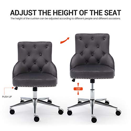 DMF Home Office Chair with High Back, Modern Design Tufted Velvet Desk