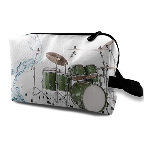 Drum Set Picture Cosmetic Bags Makeup Organizer Bag Pouch Zipper Purse Handbag Clutch Bag
