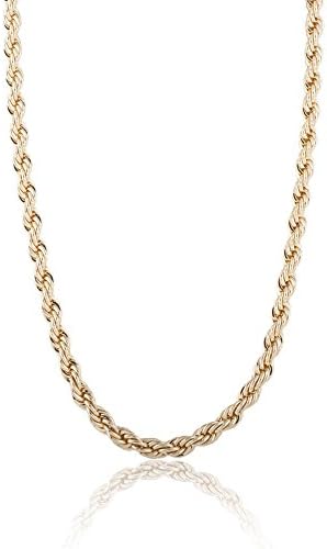 Gold Plated Dookie Rope Hip Hop Chain Necklace, 5mm Gauge, 20"