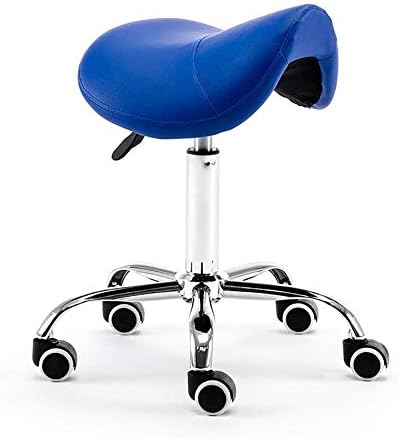 ERTSDFXA Lifting Swivel Chair, Saddle Stool Beauty Stool Hairdressing Chair Technician Stool Nail Art Rotating Stool Massage Bed Stool Massage Chair,Blue
