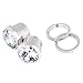 Longbeauty Pair Stainless Steel Cubic Zirconia Screw Stretcher Plugs 5/8