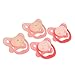 Dr. Brown's PreVent Orthodontic Baby Pacifier, Suction Free Air Channel, Contoured Butterfly Shield is Gentle on Face, Made in USA, Stage 2, 6-18m, 4-Pack, Glow in the Dark - Pink