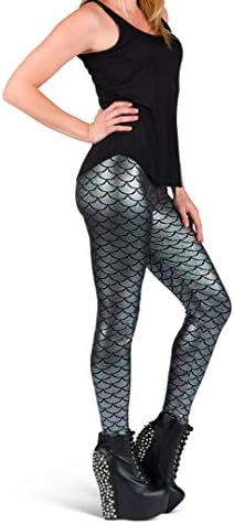 Majestic Mermaid Leggings By Online Legging Store (XL, Black Pearl)