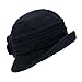 Lawliet Womens 1920s Winter Wool Cap Beret Beanie Cloche Bucket Hat A299 (Black)