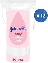 Johnson's Baby Cotton Pads 100% Pure Cotton Pack of 12 x 50 view 2