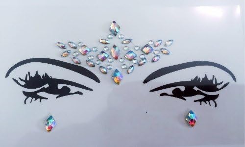 Glitter Joy Face Gems Temporary Tattoo - Jewel Diamante Bindi Fusion Headpiece - Body Jewellery Art (Glitter Joy Face Jewels GJ 18)