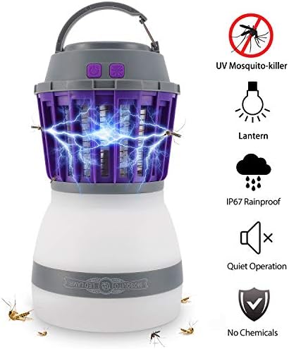 Bug Zapper Lamp-Mosquito Zapper Lamp-2-In-1 Zapper Lantern Charge Via USB-Lightweight Camping Gear & Accessories For The Outdoors & Emergencies-IP67 Waterproof-Compact-For Outdoor Camping & Home Use