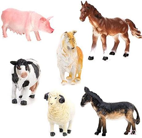Amazon キッズ おもちゃ 牧場の動物 6個セット 豚 犬 牛 羊 馬 ロバ プラモデル 通販