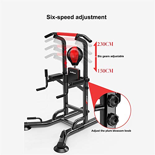 ZJDU-Power-Tower-Indoor-FitnessWorkout-Adjustable-Height-Pull-Up-Dip-Station-Multi-Function-Home-Strength-Training-Fitness-Workout-Station